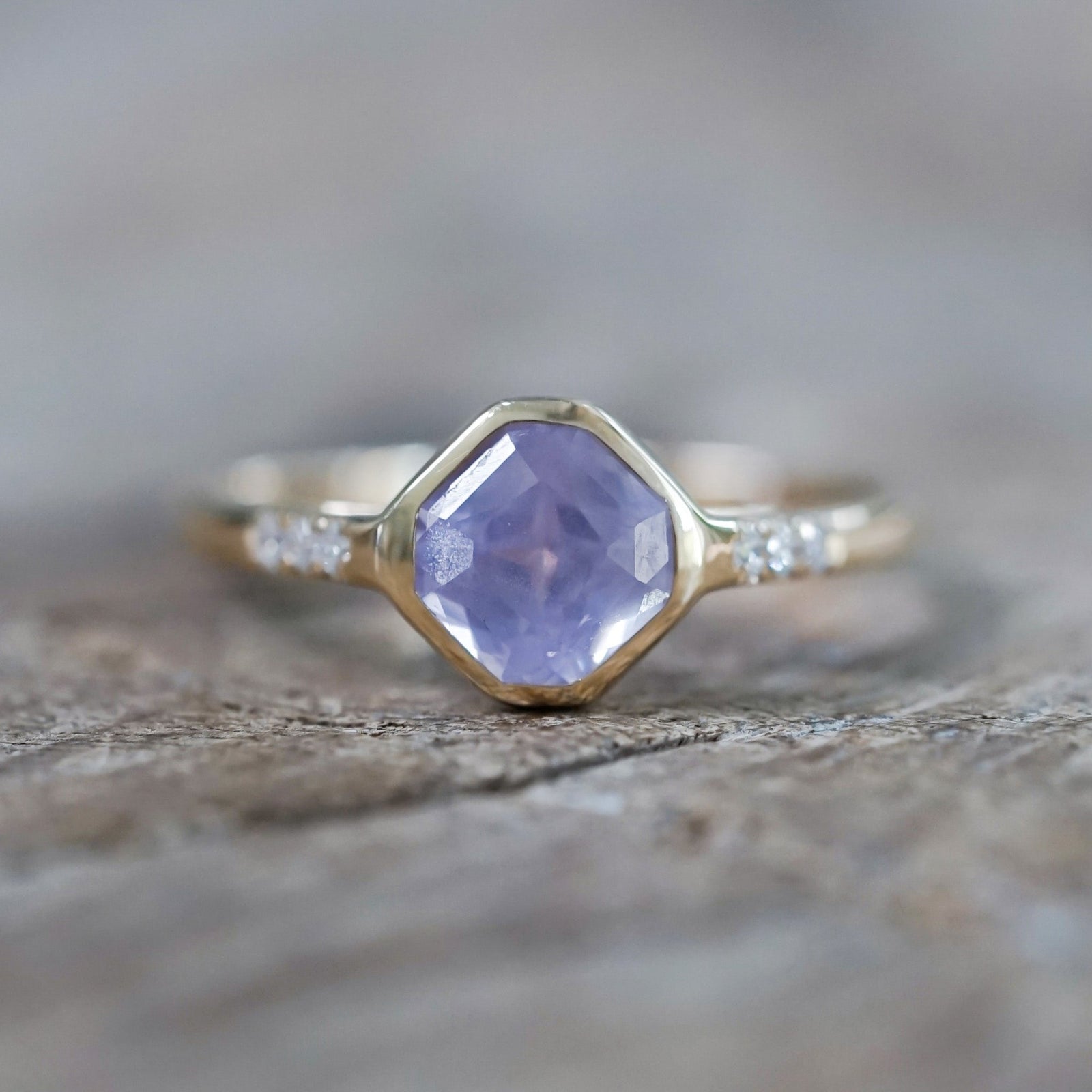 Purple Borneo Sapphire Ring in Ethical Gold - Gardens of the Sun | Ethical Jewelry