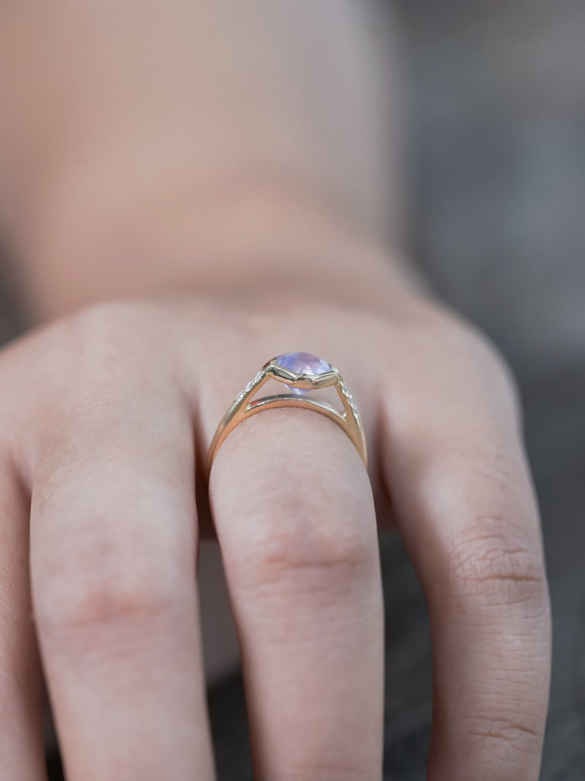 Purple Borneo Sapphire Ring in Ethical Gold - Gardens of the Sun | Ethical Jewelry