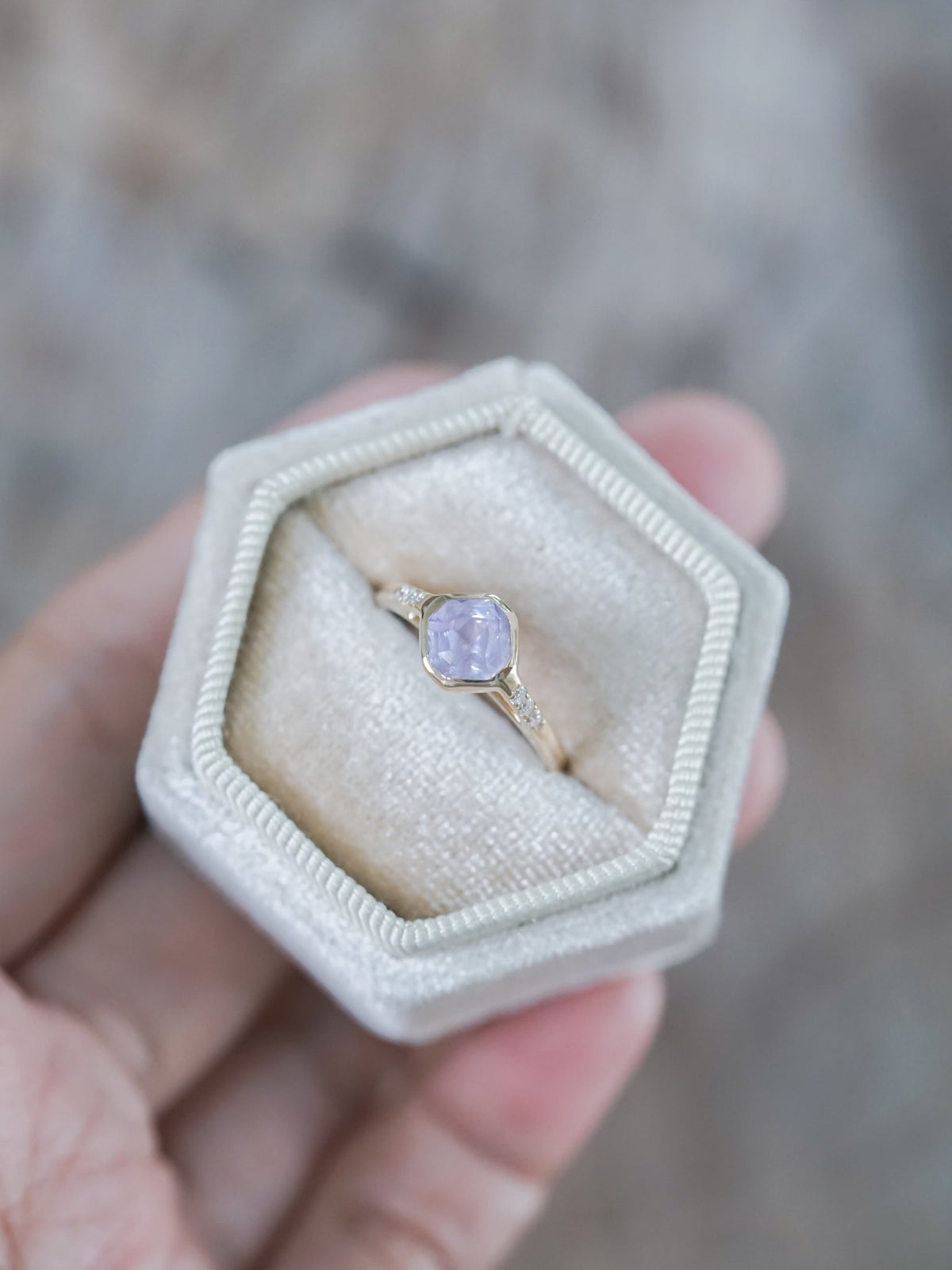 Purple Borneo Sapphire Ring in Ethical Gold - Gardens of the Sun | Ethical Jewelry