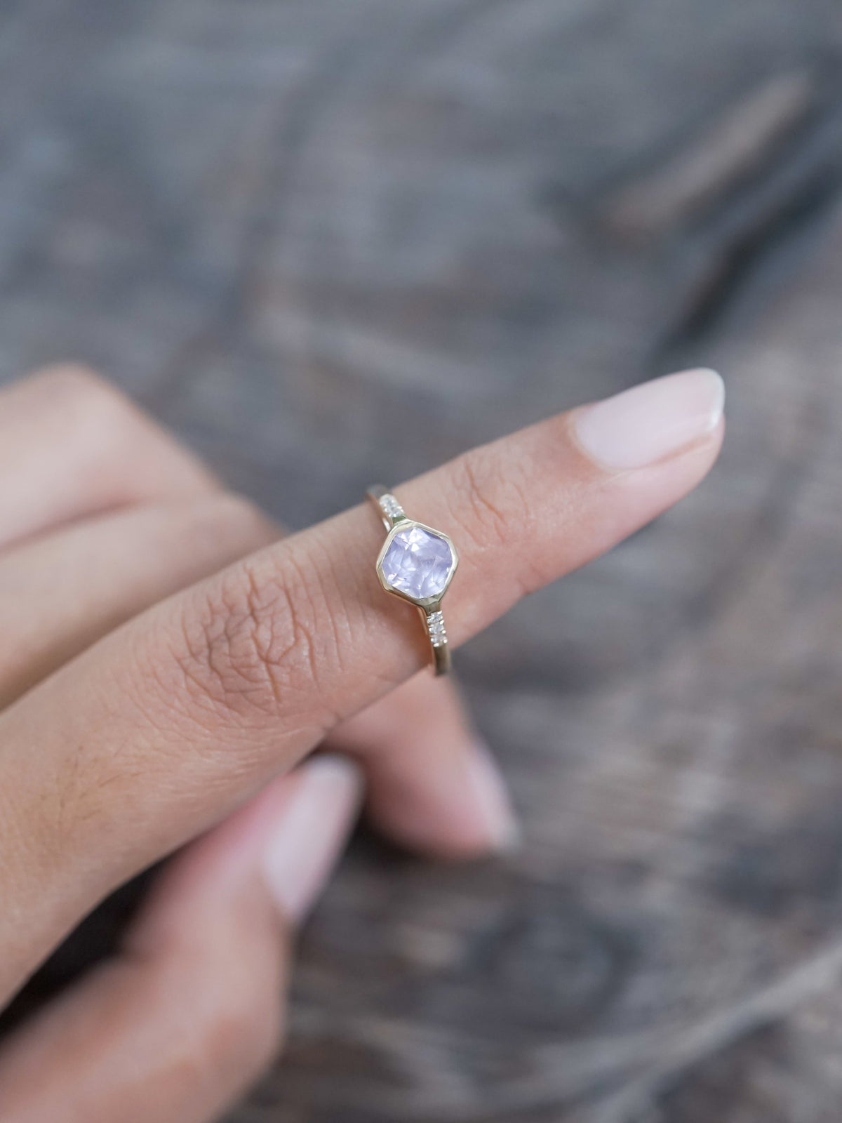 Purple Borneo Sapphire Ring in Ethical Gold - Gardens of the Sun | Ethical Jewelry