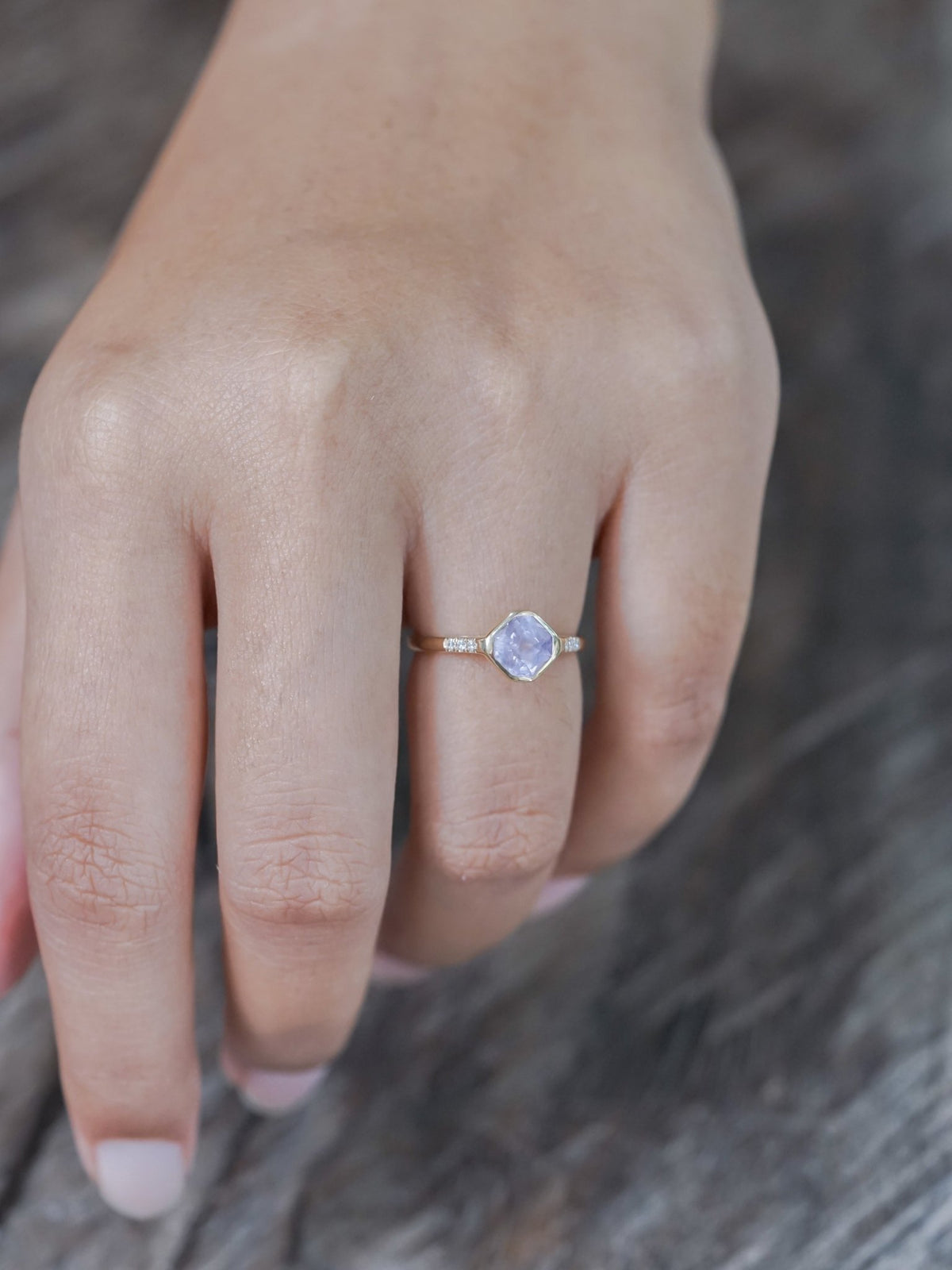 Purple Borneo Sapphire Ring in Ethical Gold - Gardens of the Sun | Ethical Jewelry