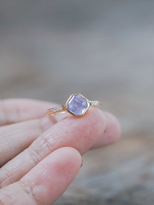 Purple Borneo Sapphire Ring in Ethical Gold - Gardens of the Sun | Ethical Jewelry