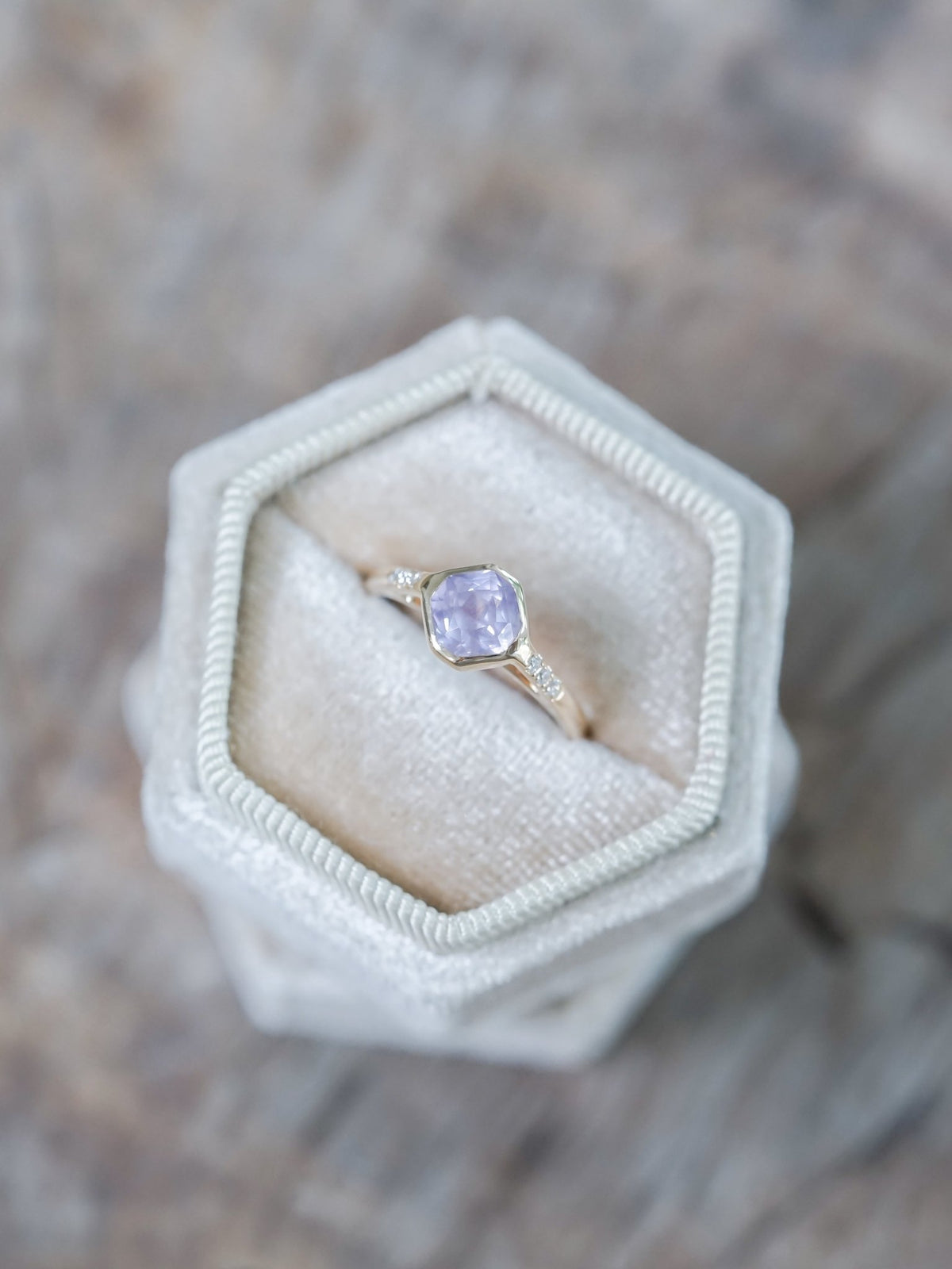 Purple Borneo Sapphire Ring in Ethical Gold - Gardens of the Sun | Ethical Jewelry