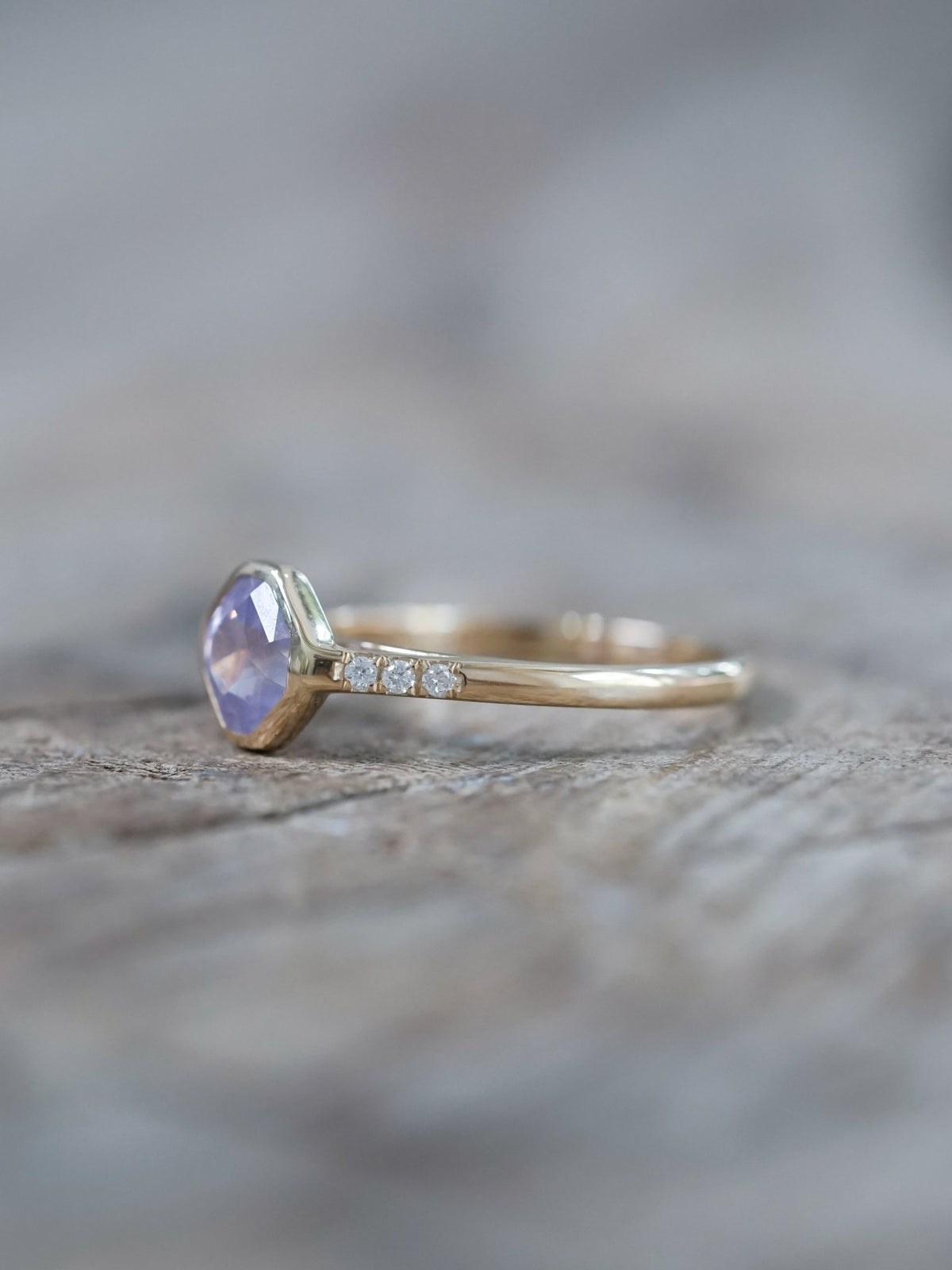 Purple Borneo Sapphire Ring in Ethical Gold - Gardens of the Sun | Ethical Jewelry