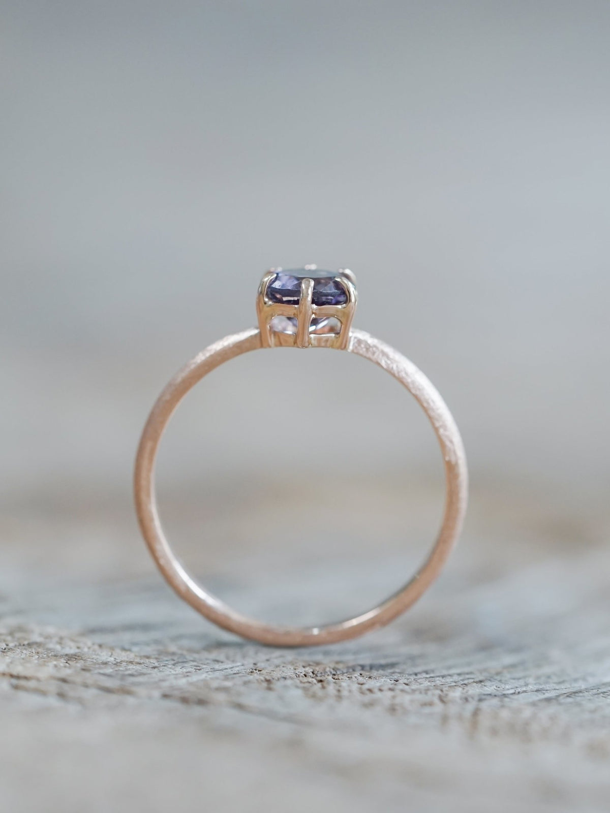 Purple Spinel Ring in Ethical Rose Gold - Gardens of the Sun | Ethical Jewelry
