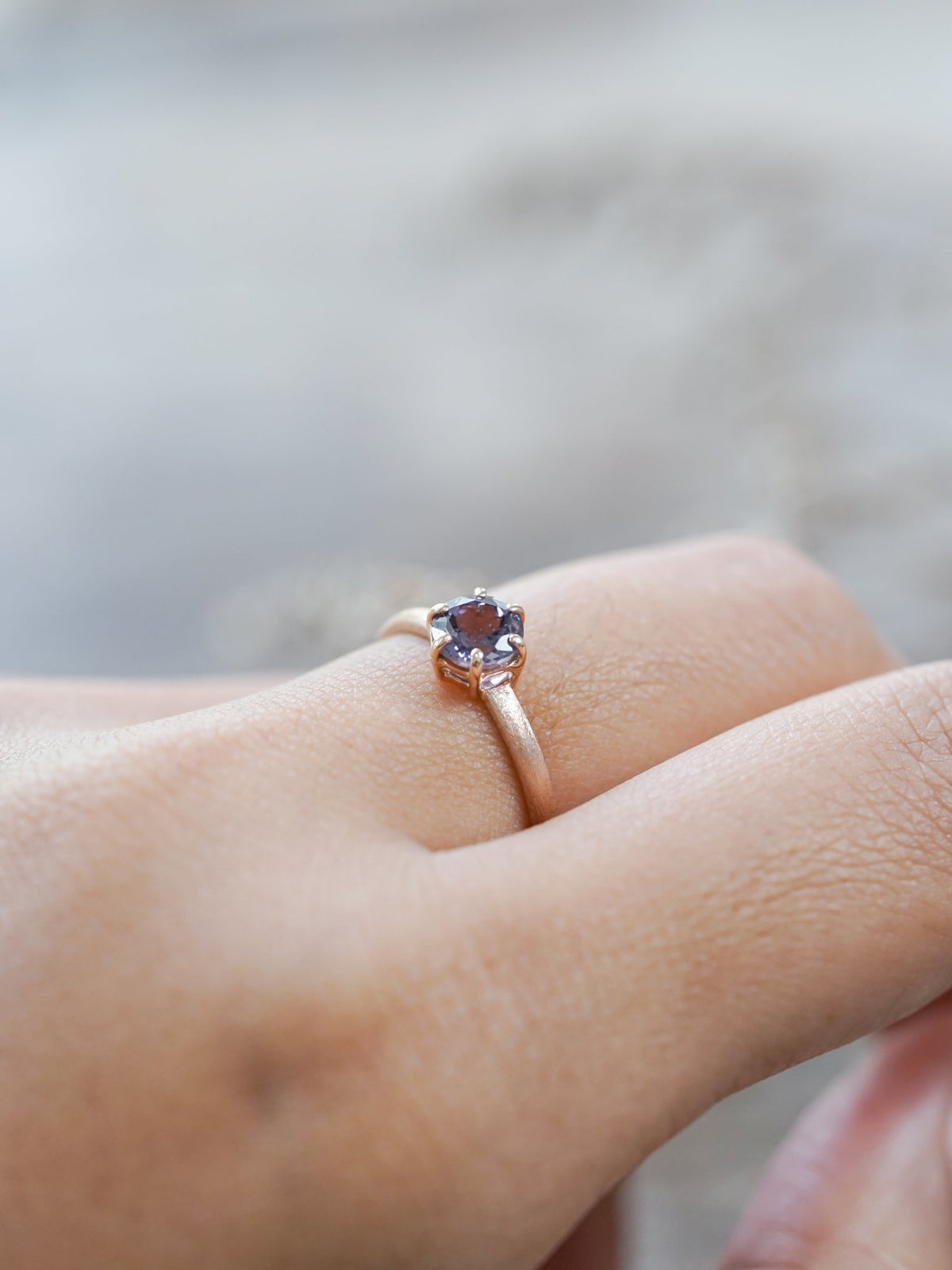 Purple Spinel Ring in Ethical Rose Gold - Gardens of the Sun | Ethical Jewelry
