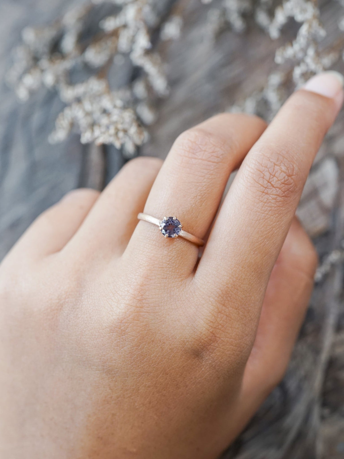 Purple Spinel Ring in Ethical Rose Gold - Gardens of the Sun | Ethical Jewelry