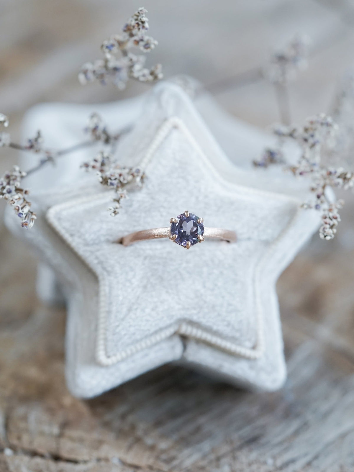 Purple Spinel Ring in Ethical Rose Gold - Gardens of the Sun | Ethical Jewelry