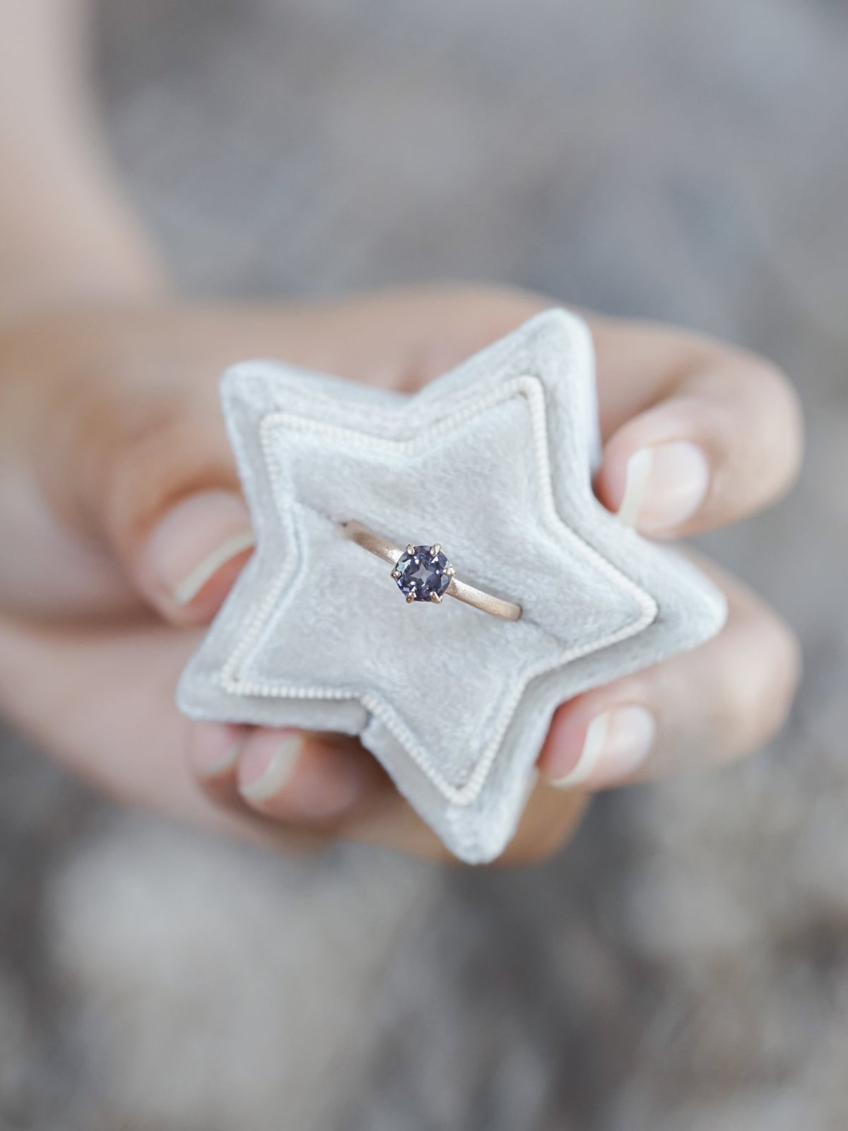Purple Spinel Ring in Ethical Rose Gold - Gardens of the Sun | Ethical Jewelry
