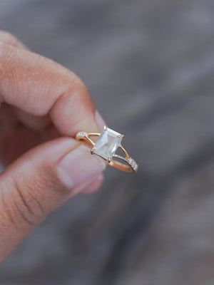 Radiant Rose Cut Diamond Ring in Ethical Gold - Gardens of the Sun | Ethical Jewelry