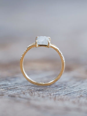 Radiant Rose Cut Diamond Ring in Ethical Gold - Gardens of the Sun | Ethical Jewelry