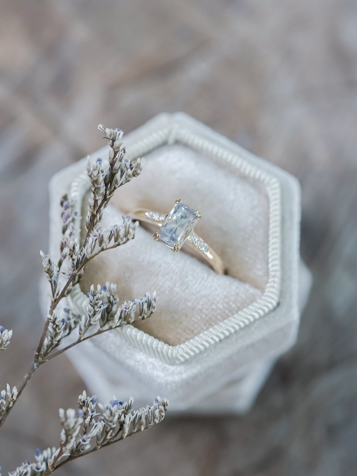 Rectangle Borneo Sapphire Ring in Ethical Gold - Gardens of the Sun | Ethical Jewelry