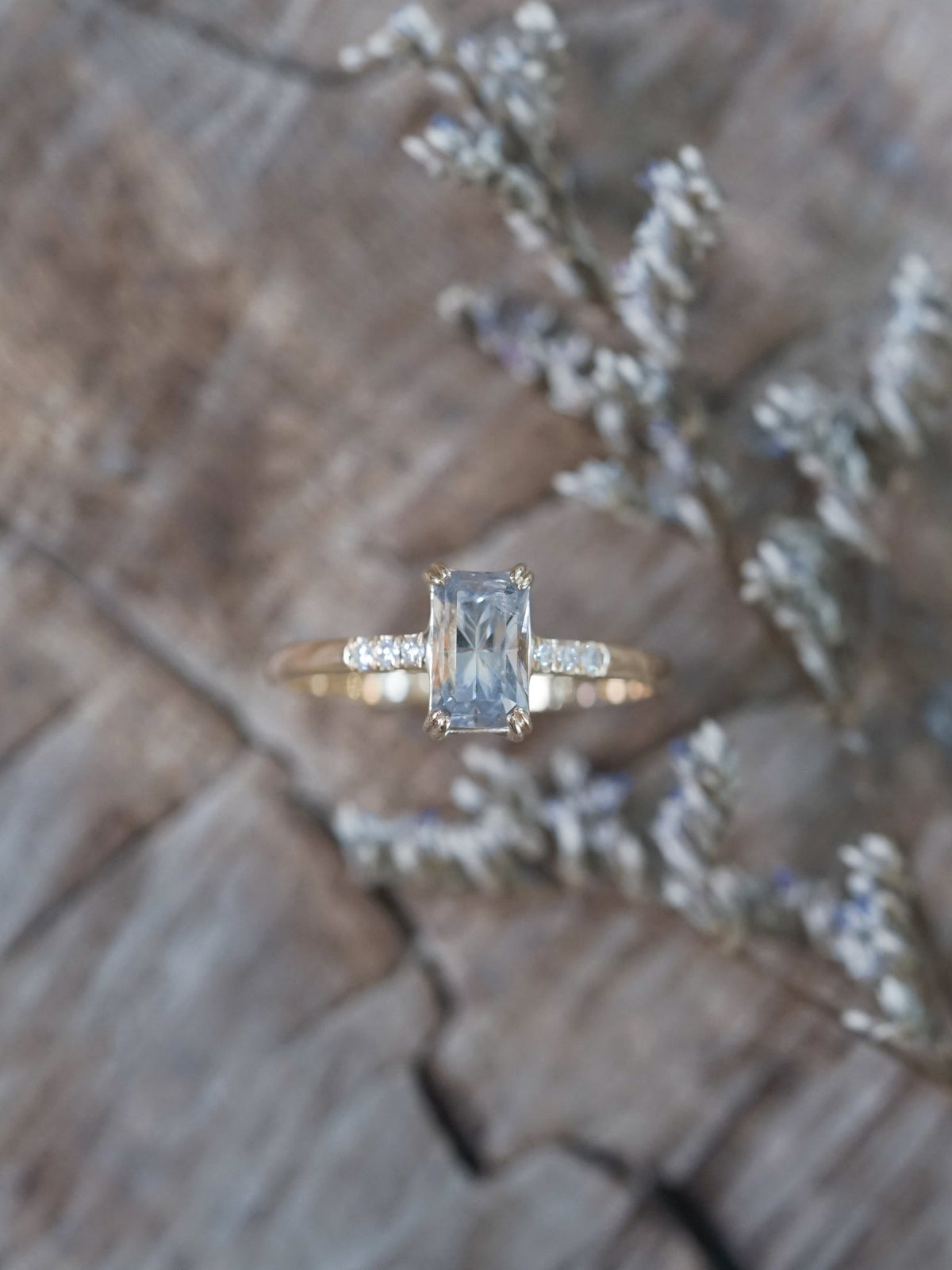 Rectangle Borneo Sapphire Ring in Ethical Gold - Gardens of the Sun | Ethical Jewelry