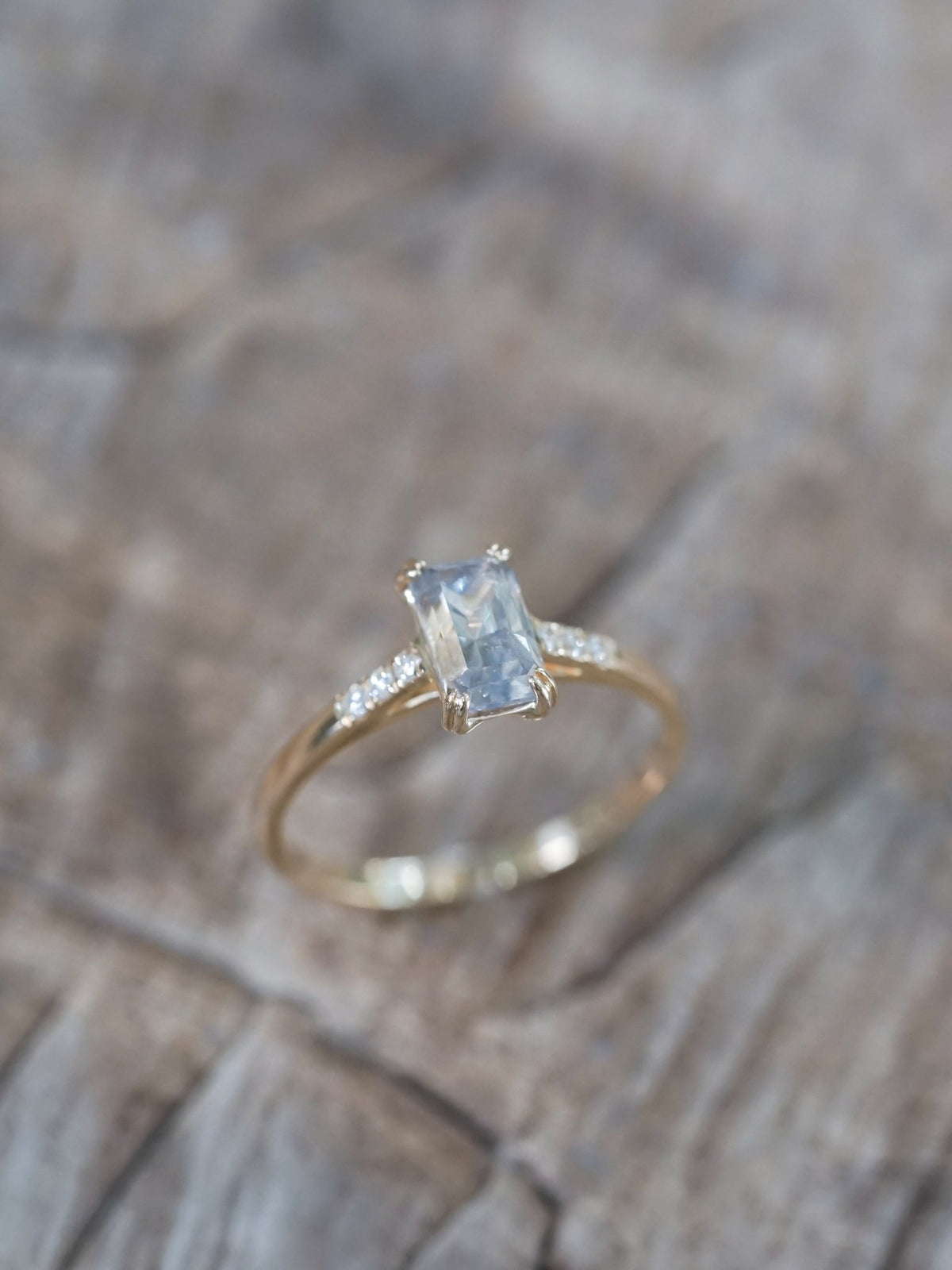 Rectangle Borneo Sapphire Ring in Ethical Gold - Gardens of the Sun | Ethical Jewelry