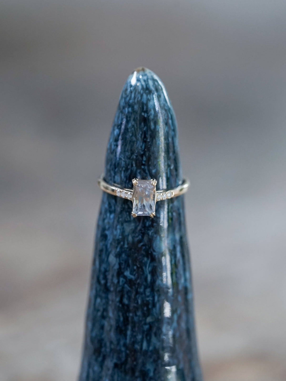 Rectangle Borneo Sapphire Ring in Ethical Gold - Gardens of the Sun | Ethical Jewelry