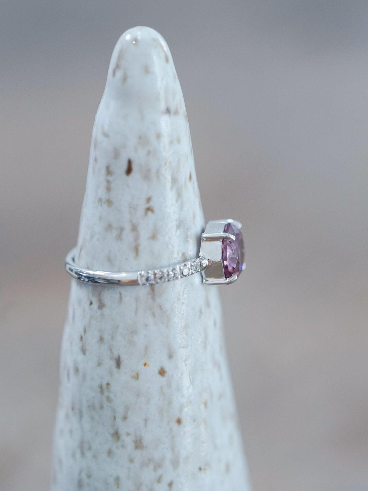 Rose Garnet Ring in White Gold - Gardens of the Sun | Ethical Jewelry
