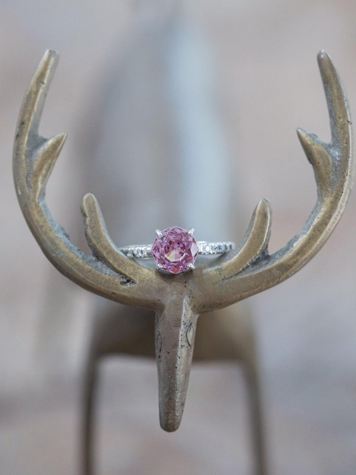 Rose Garnet Ring in White Gold - Gardens of the Sun | Ethical Jewelry