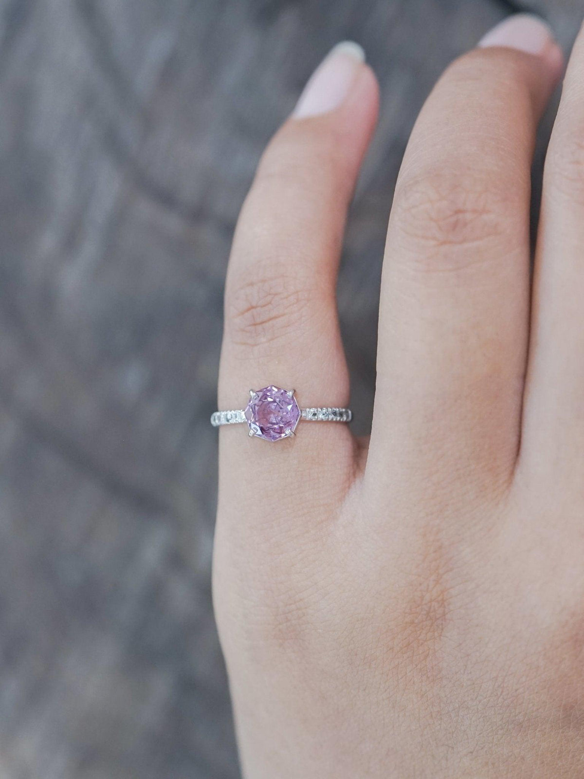 Rose Garnet Ring in White Gold - Gardens of the Sun | Ethical Jewelry