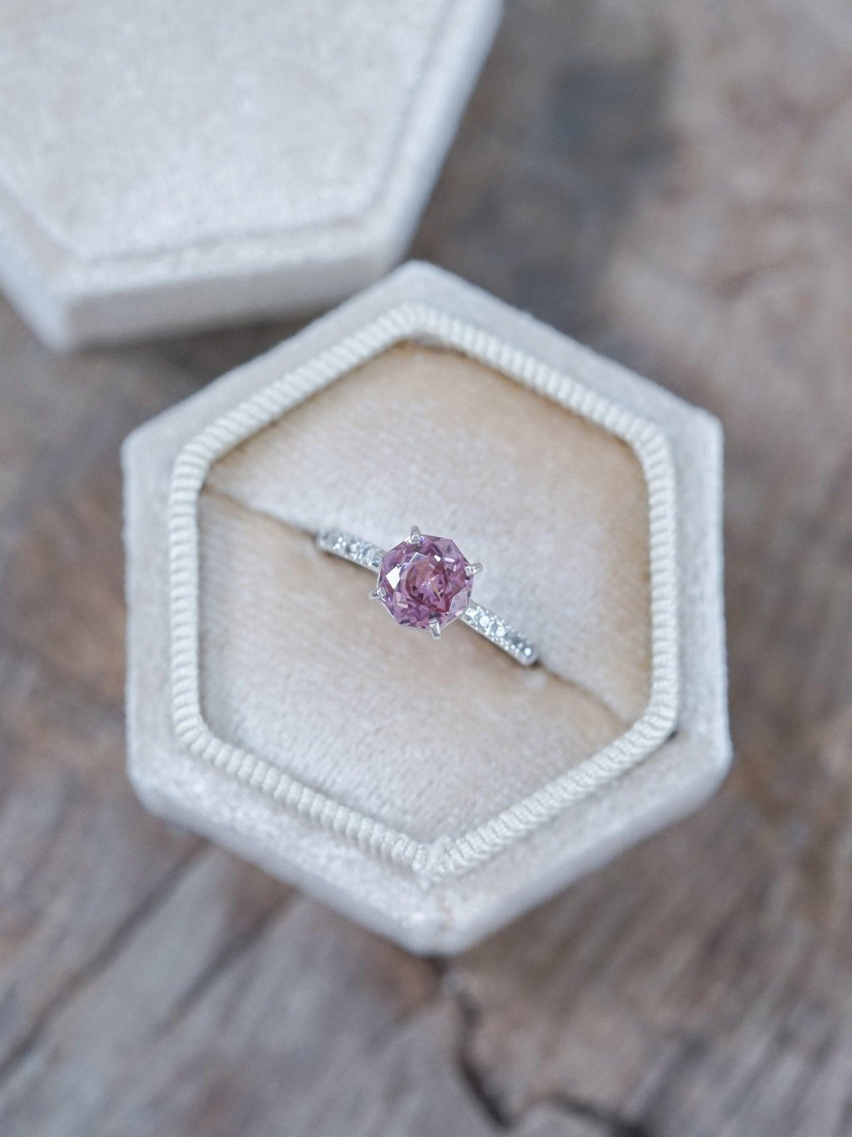 Rose Garnet Ring in White Gold - Gardens of the Sun | Ethical Jewelry
