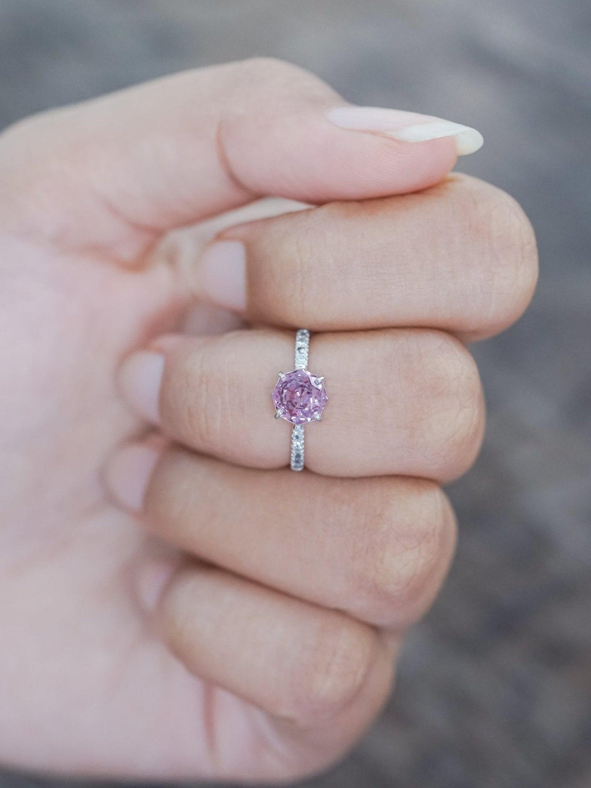 Rose Garnet Ring in White Gold - Gardens of the Sun | Ethical Jewelry
