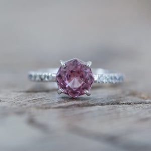 Rose Garnet Ring in White Gold - Gardens of the Sun | Ethical Jewelry