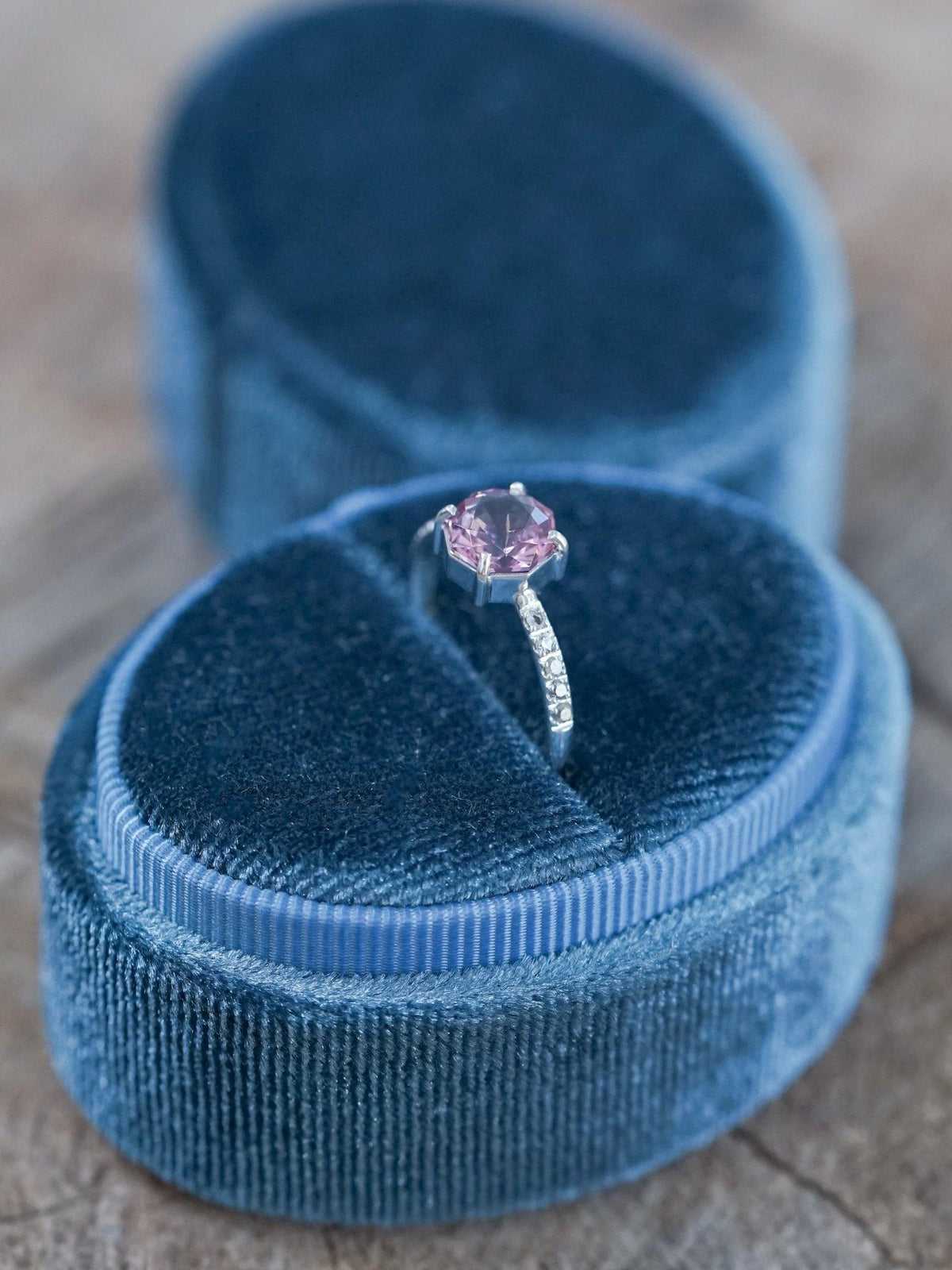 Rose Garnet Ring in White Gold - Gardens of the Sun | Ethical Jewelry