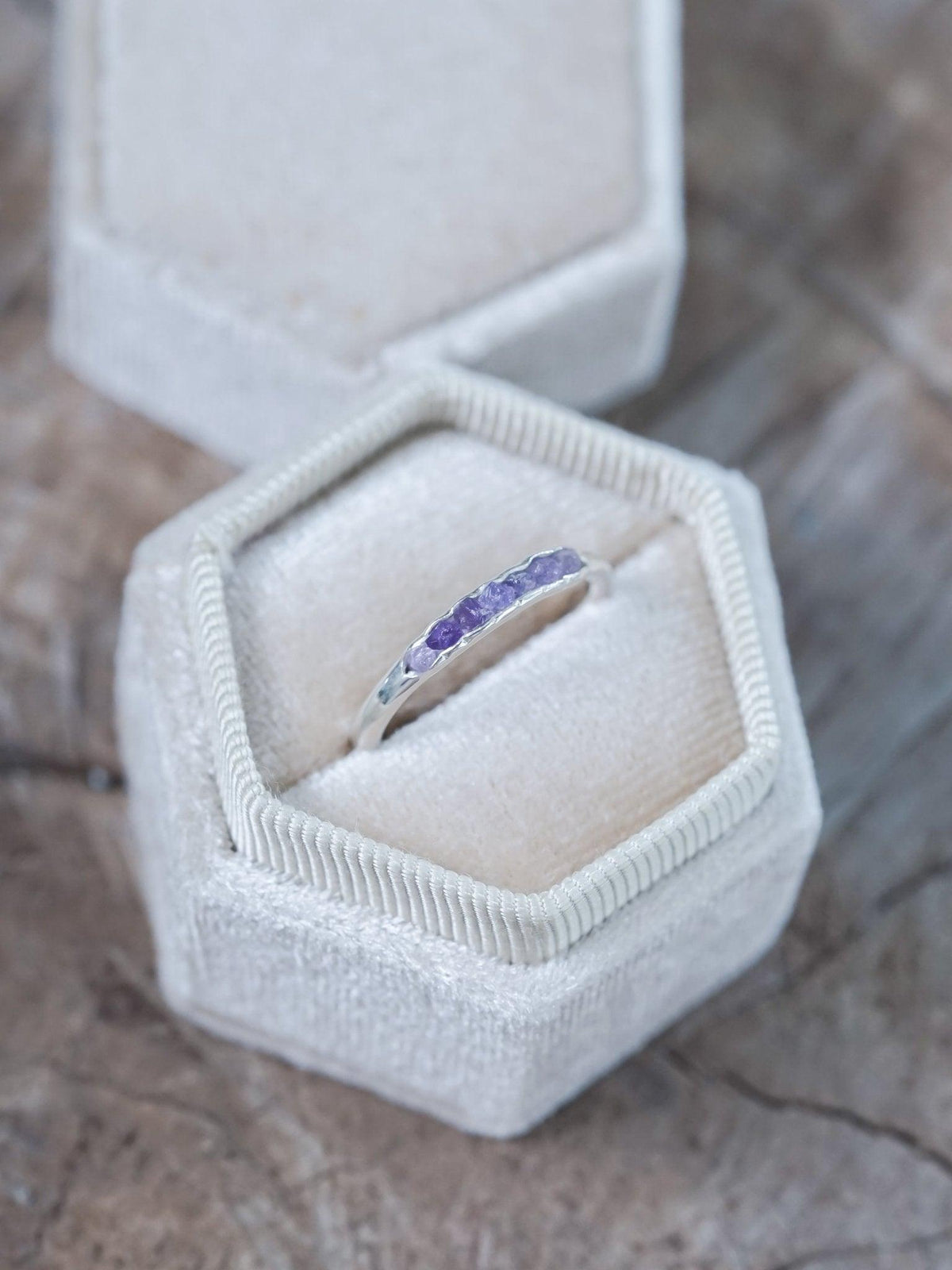Rough Amethyst Ring with Hidden Gems - Gardens of the Sun | Ethical Jewelry