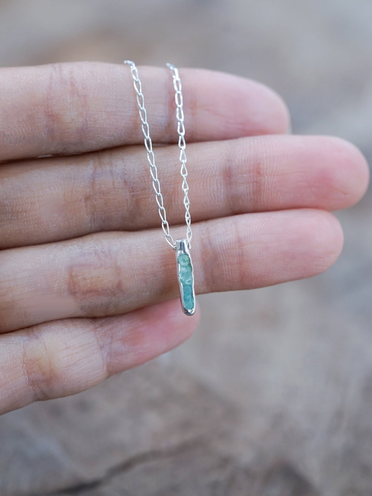 Rough Apatite Necklace with Hidden Gems - Gardens of the Sun | Ethical Jewelry