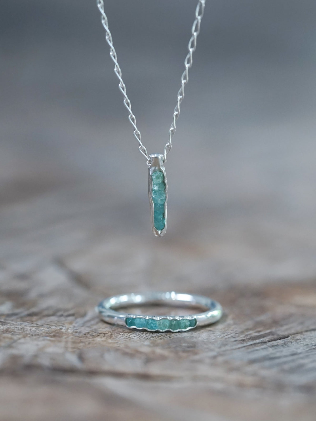 Rough Apatite Necklace with Hidden Gems - Gardens of the Sun | Ethical Jewelry