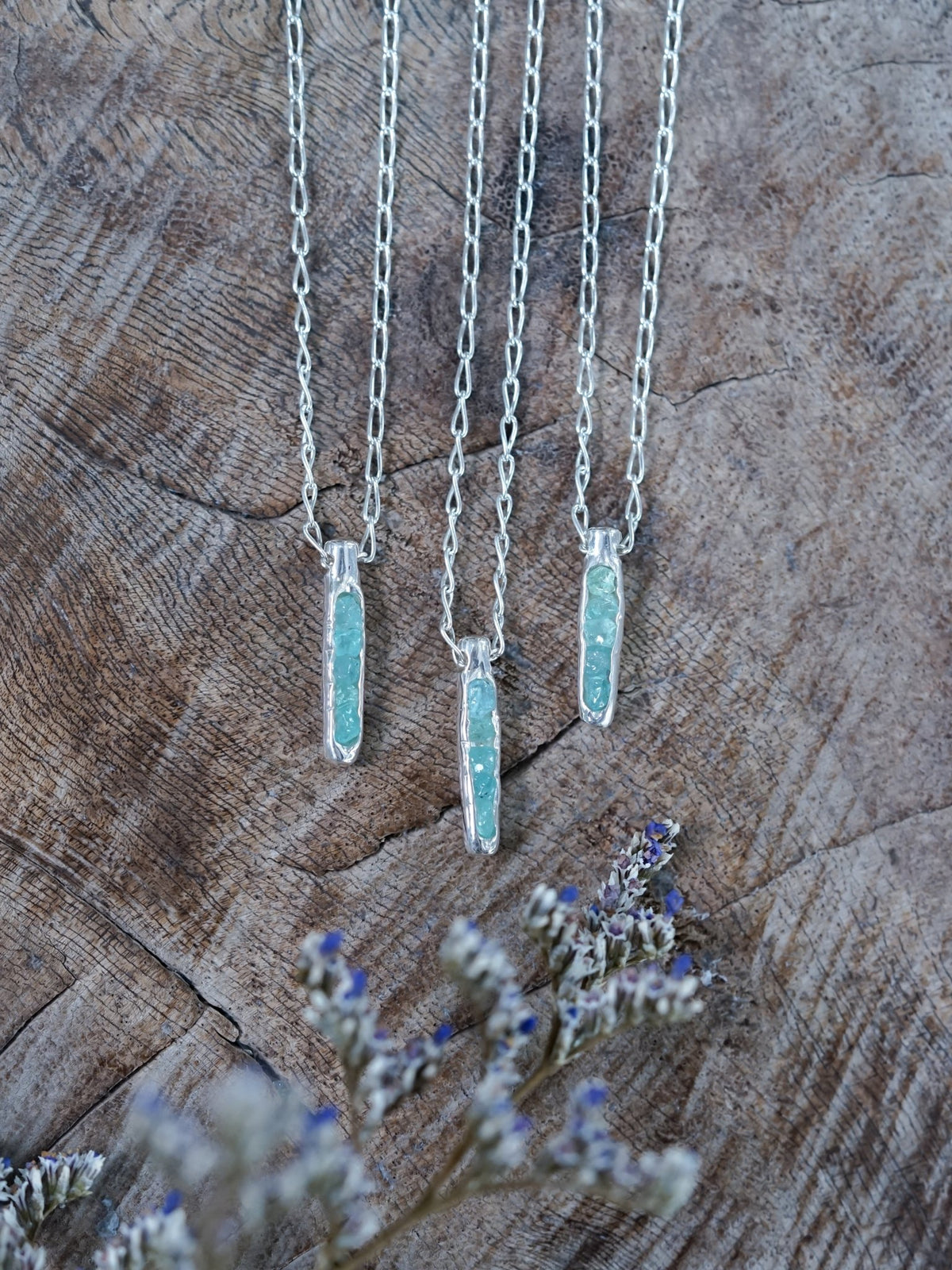Rough Apatite Necklace with Hidden Gems - Gardens of the Sun | Ethical Jewelry