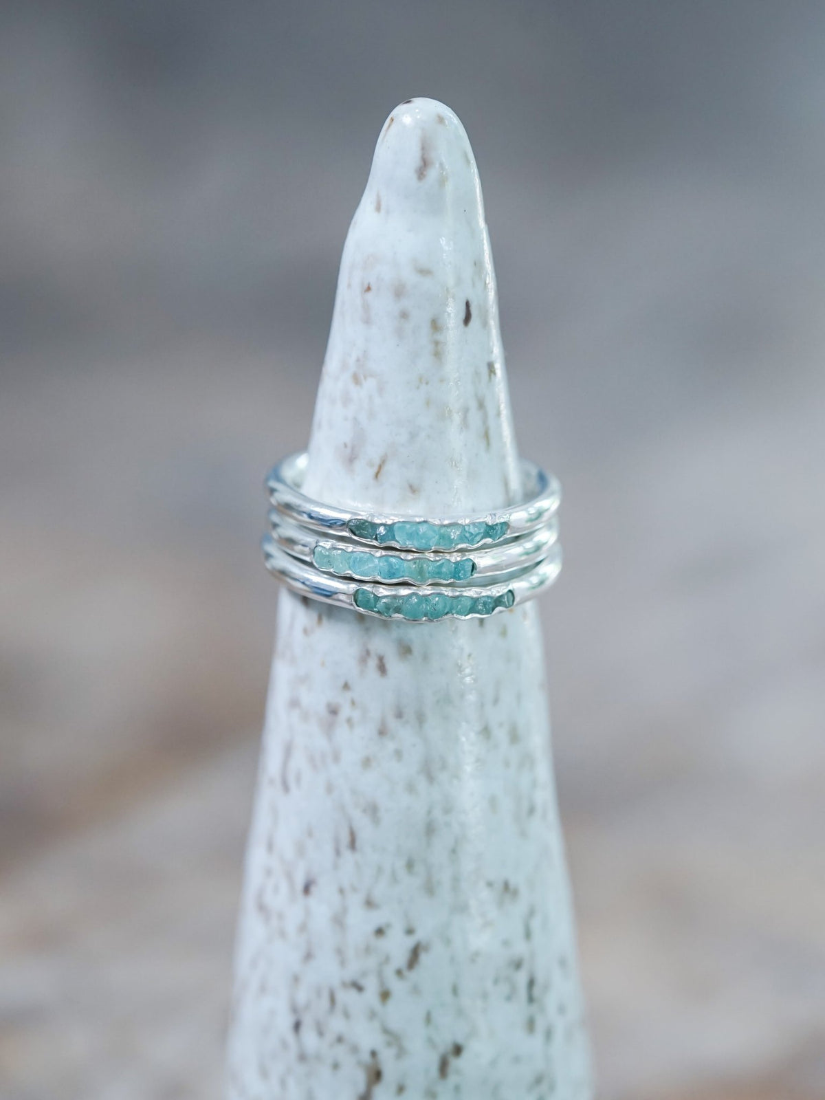 Rough Apatite Ring with Hidden Gems - Gardens of the Sun | Ethical Jewelry