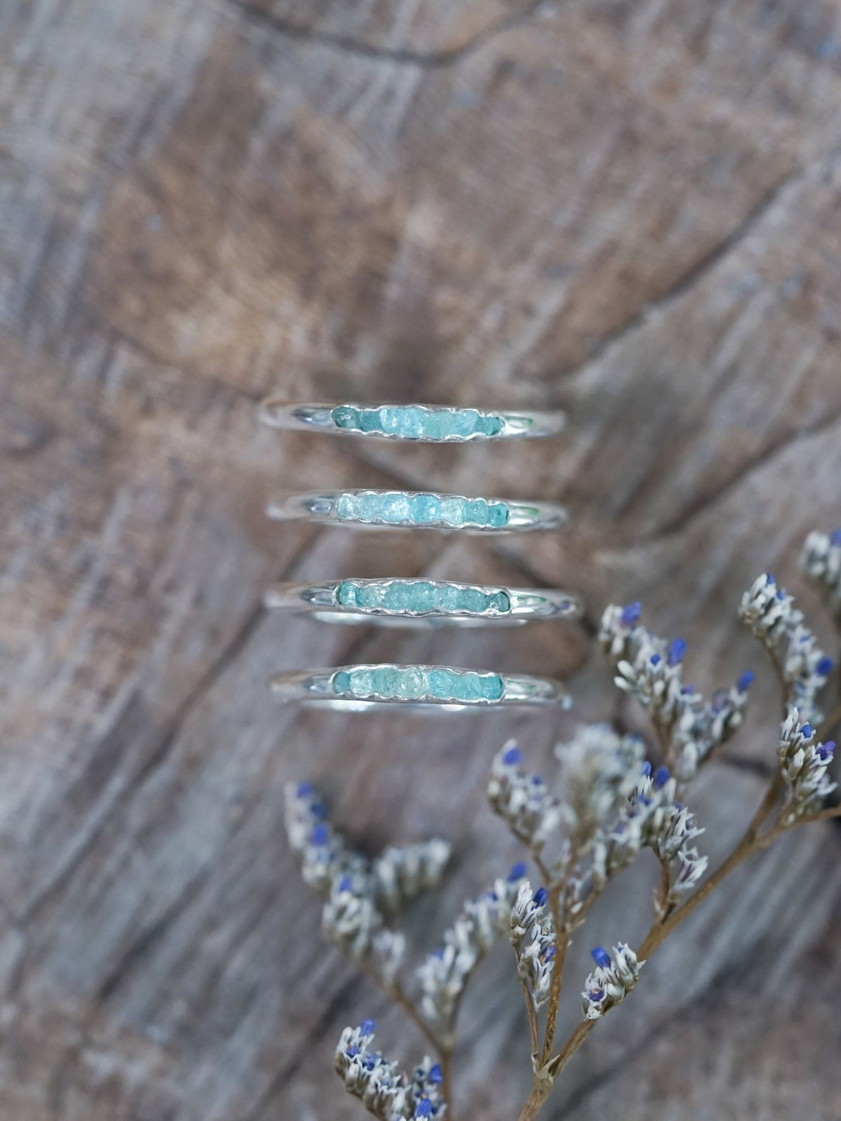 Rough Apatite Ring with Hidden Gems - Gardens of the Sun | Ethical Jewelry