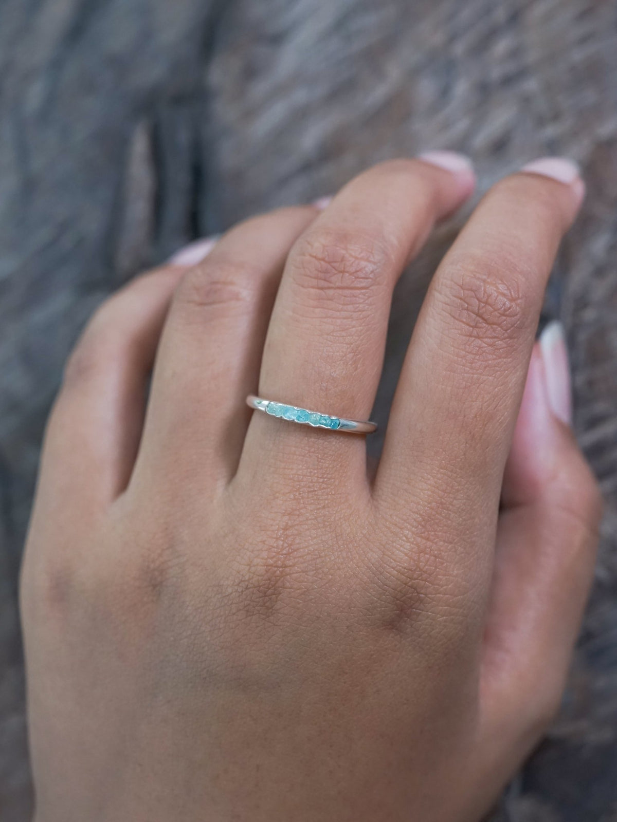 Rough Apatite Ring with Hidden Gems - Gardens of the Sun | Ethical Jewelry