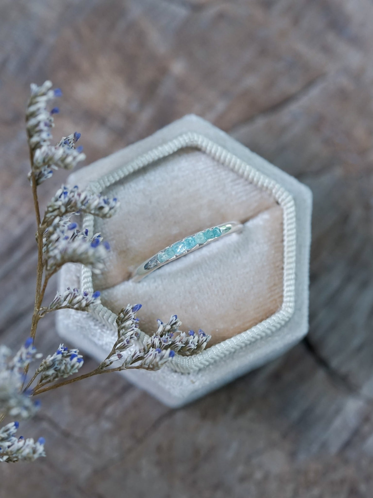 Rough Apatite Ring with Hidden Gems - Gardens of the Sun | Ethical Jewelry