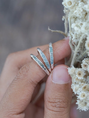 Rough Aquamarine Ring with Hidden Gems - Gardens of the Sun | Ethical Jewelry