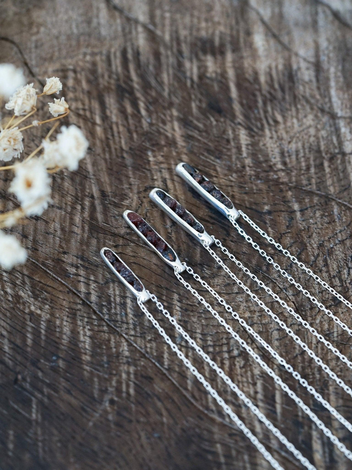 Rough Garnet Necklace with Hidden Gems - Gardens of the Sun | Ethical Jewelry