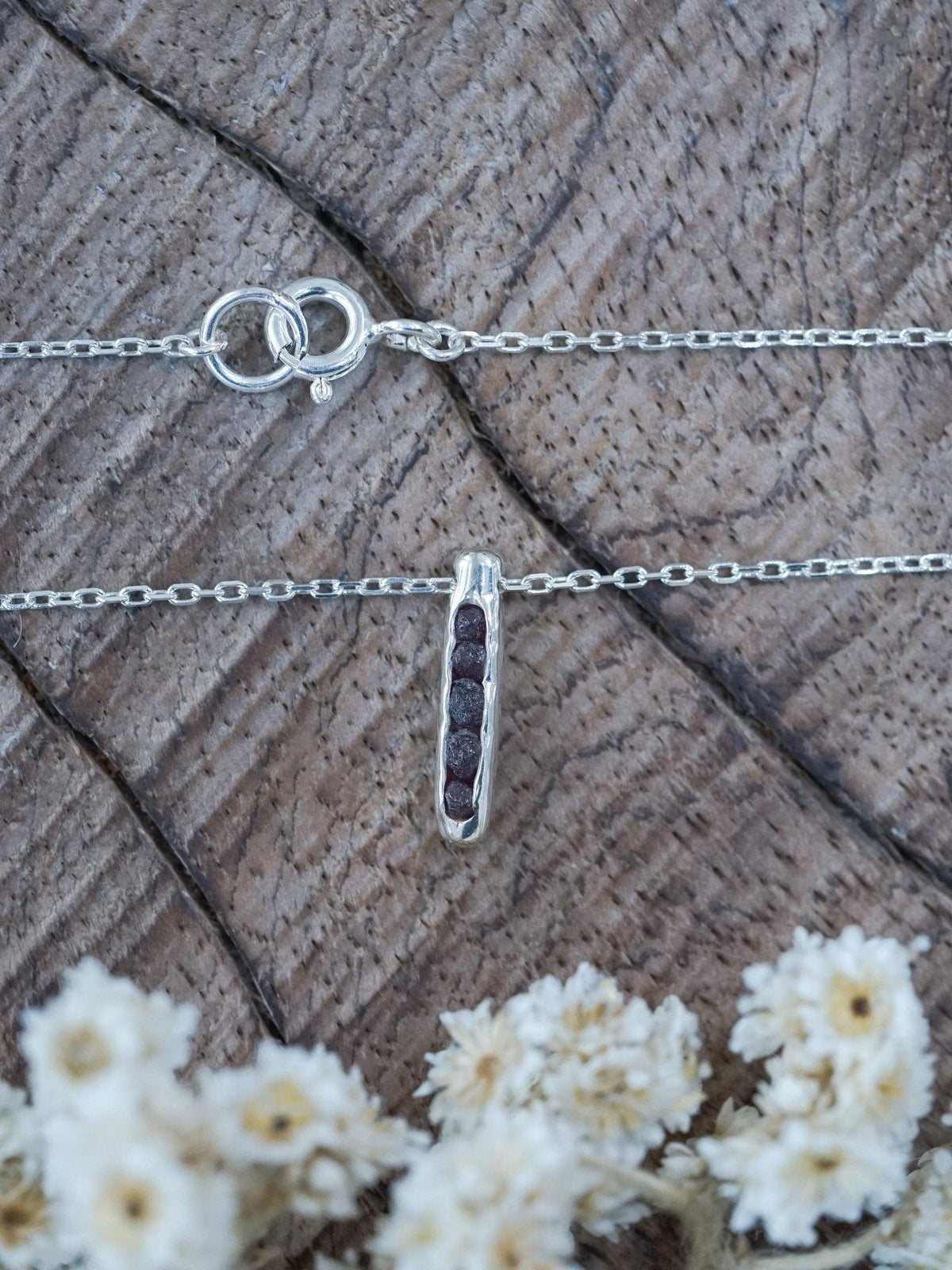 Rough Garnet Necklace with Hidden Gems - Gardens of the Sun | Ethical Jewelry