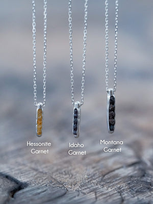 Garnet Necklace, Birthstone Slide Necklace, Sterling Silver Necklace,  January Birthstone, Faceted Gemstone Necklace - Etsy