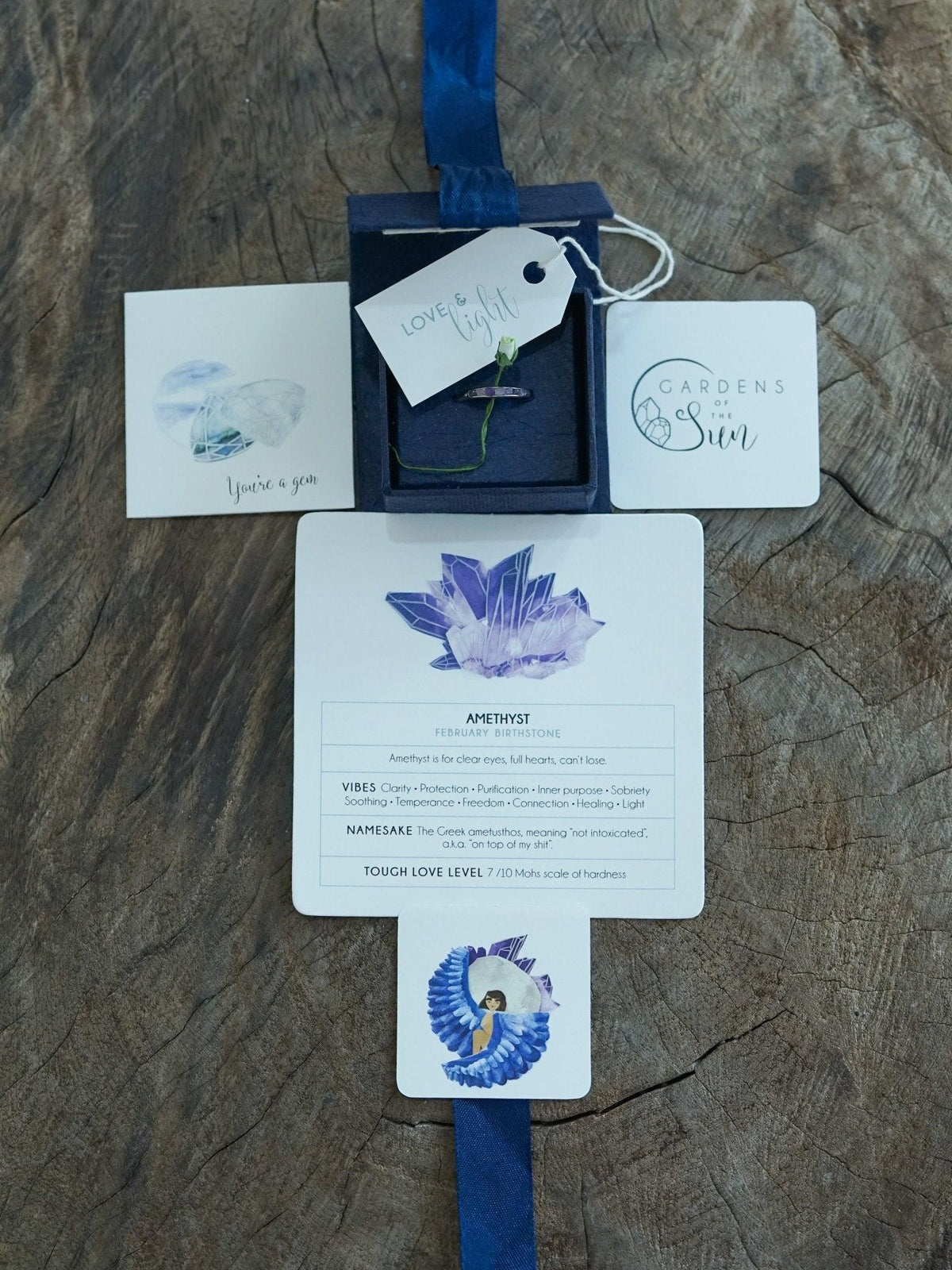 Rough Garnet Ring with Hidden Gems - Gardens of the Sun | Ethical Jewelry