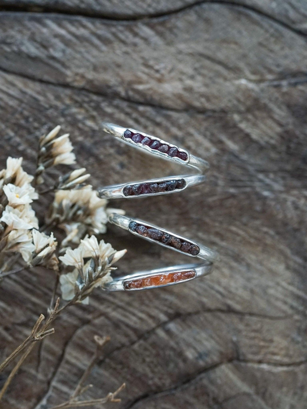 Rough Garnet Ring with Hidden Gems - Gardens of the Sun | Ethical Jewelry