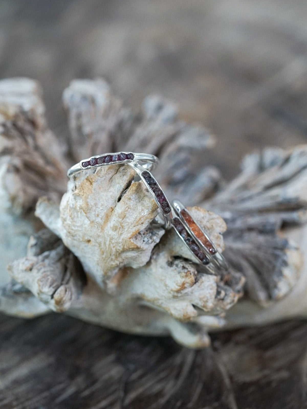 Rough Garnet Ring with Hidden Gems - Gardens of the Sun | Ethical Jewelry