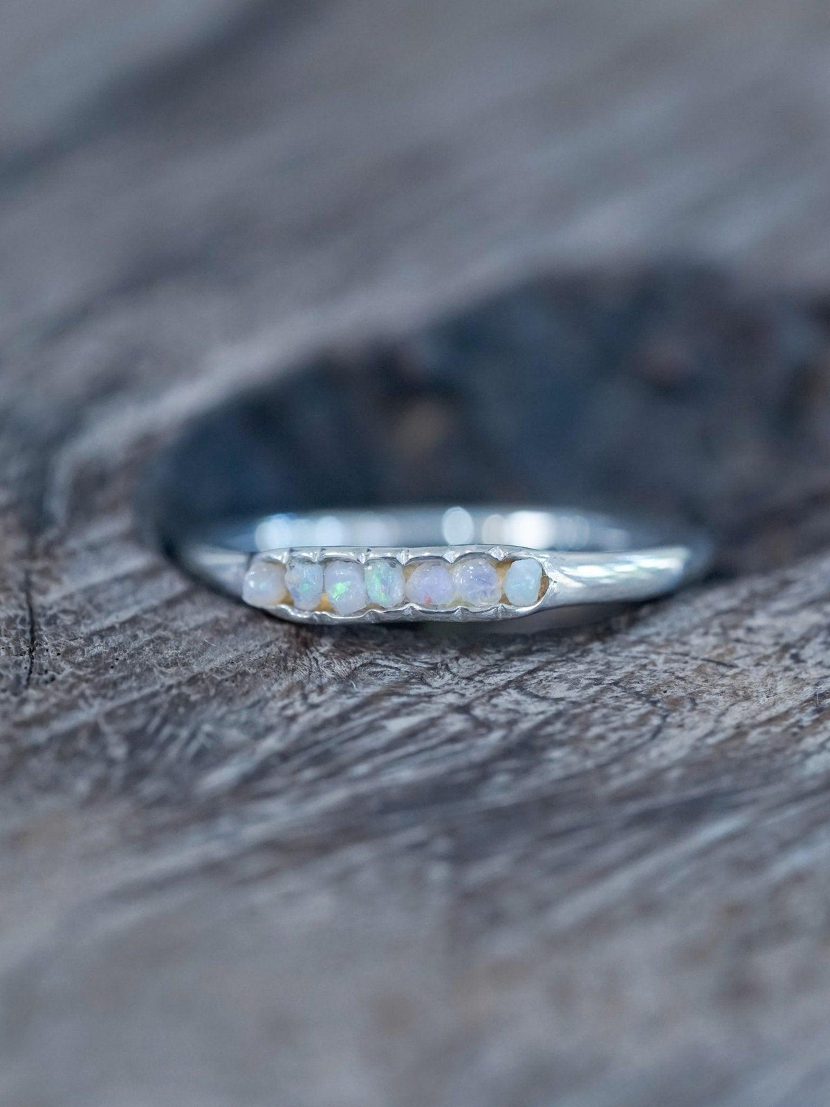 Rough Opal Ring with Hidden popular Gems