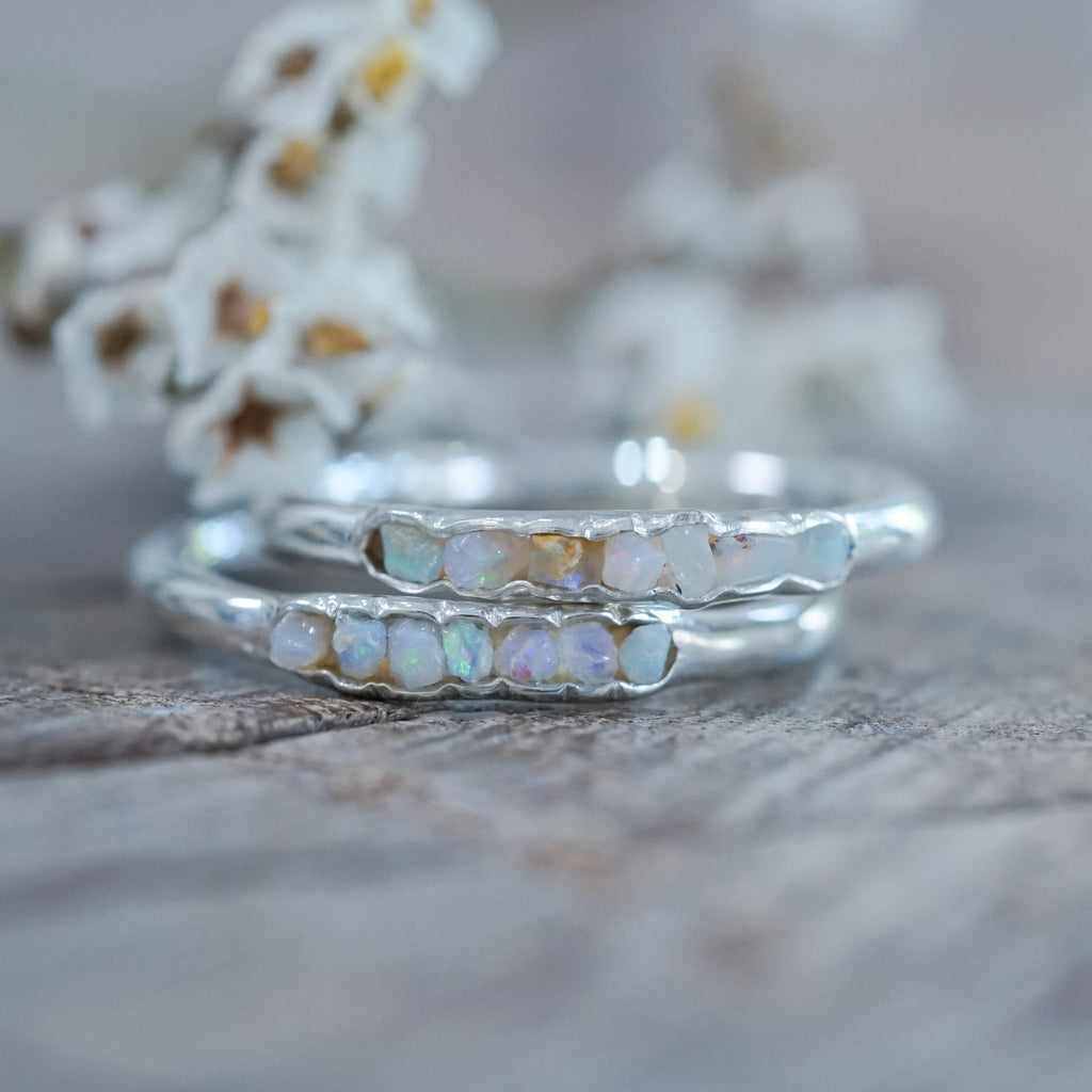 Rough Opal Ring with Hidden Gems - Gardens of the Sun | Ethical Jewelry