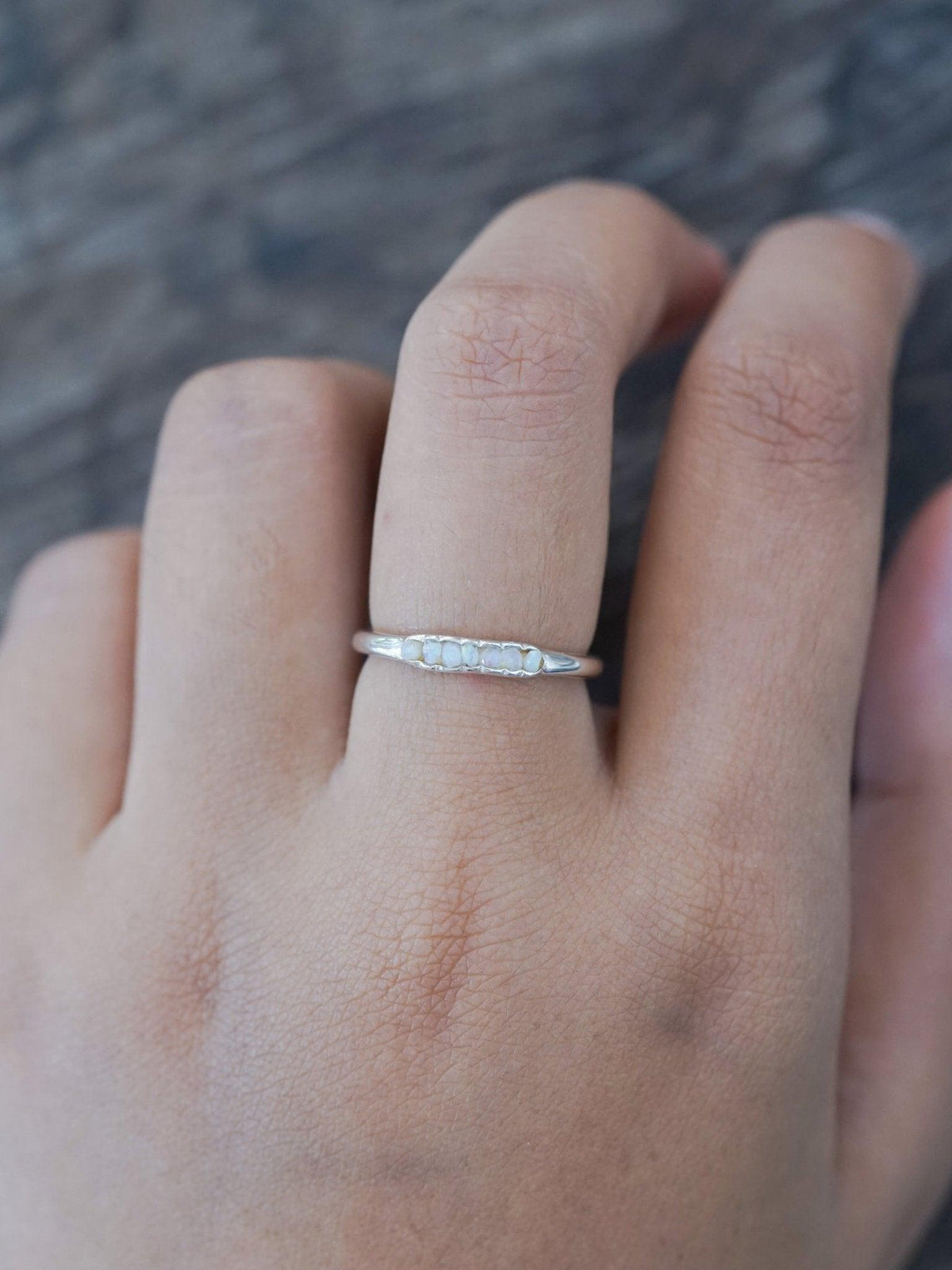 Rough Opal Ring with Hidden Gems - Gardens of the Sun | Ethical Jewelry