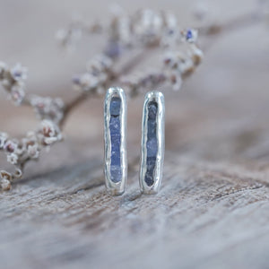 Rough Tanzanite Earrings with Hidden Gems - Gardens of the Sun | Ethical Jewelry