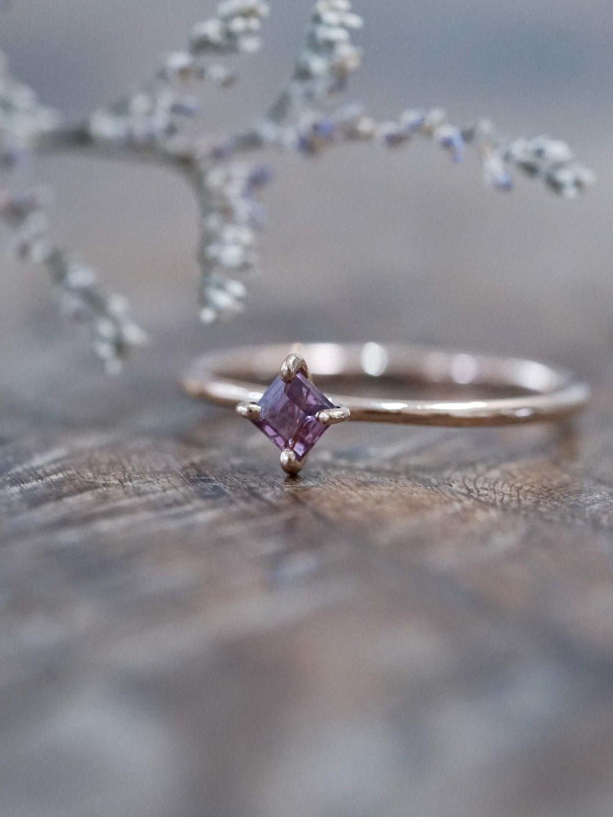 Rutile Kite Sapphire Ring in Eco Rose Gold - Gardens of the Sun | Ethical Jewelry