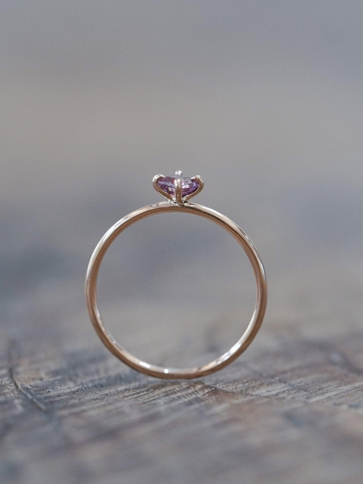 Rutile Kite Sapphire Ring in Eco Rose Gold - Gardens of the Sun | Ethical Jewelry