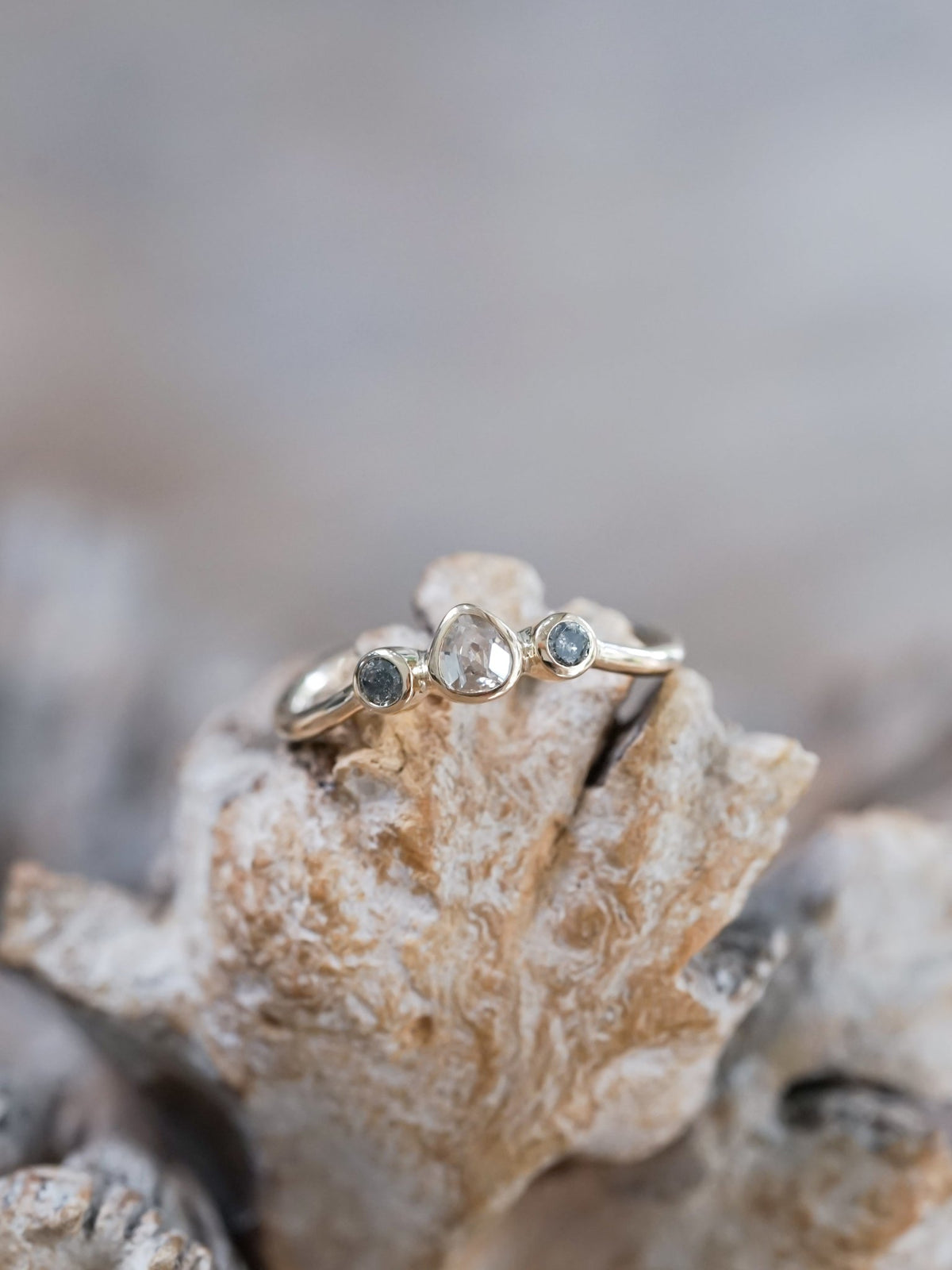 Salt and Pepper Diamond Tiara Ring in Ethical Gold - Gardens of the Sun | Ethical Jewelry