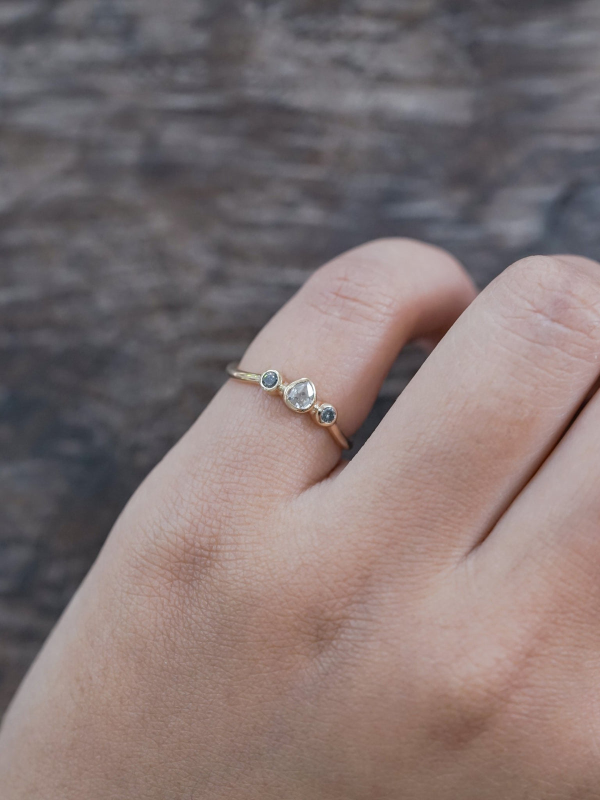 Salt and Pepper Diamond Tiara Ring in Ethical Gold - Gardens of the Sun | Ethical Jewelry