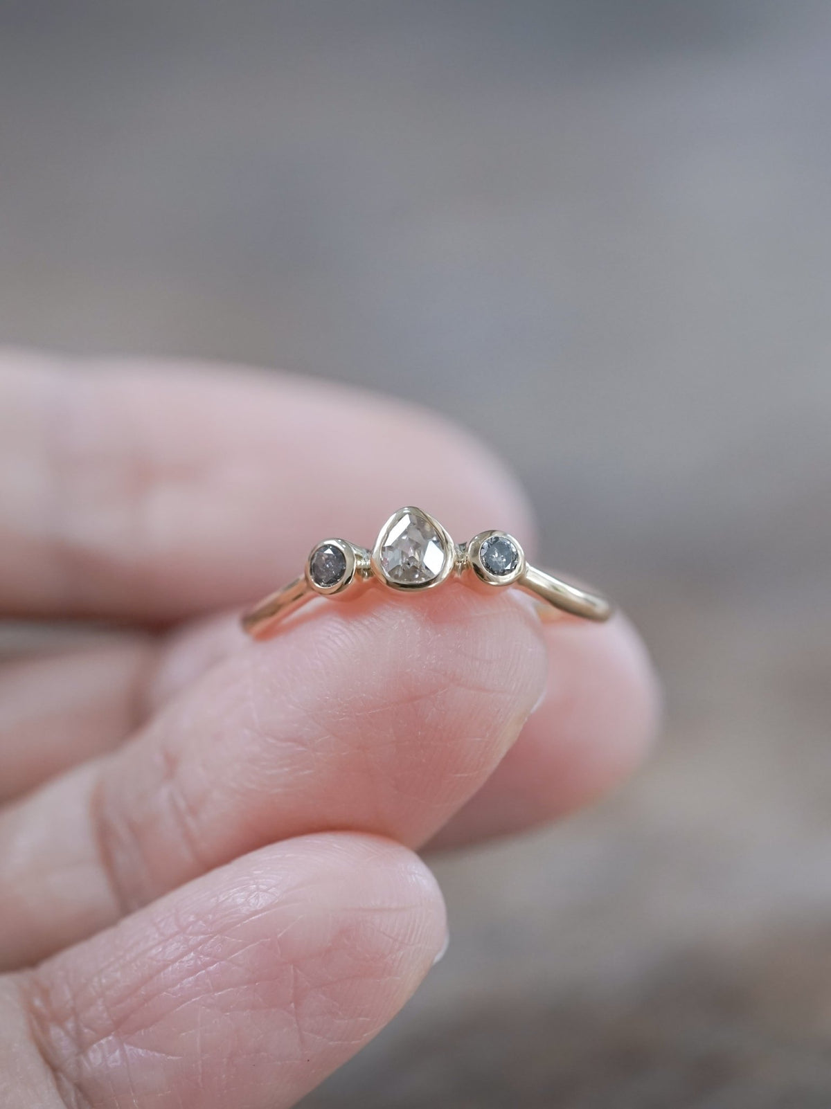 Salt and Pepper Diamond Tiara Ring in Ethical Gold - Gardens of the Sun | Ethical Jewelry